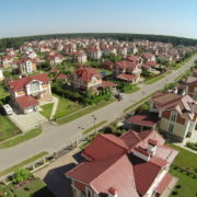 aerial view of houses in kansas city